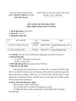 Đề cương chi tiết môn học Nhập môn ngoại giao văn hoá (Học viện Ngoại giao Việt Nam)