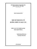 Khoá luận tốt nghiệp một số nội dung về đường tròn và mặt cầu 