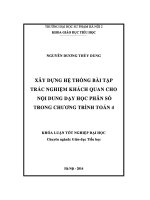 Khoá luận tốt nghiệp xây dựng hệ thống bài tập trắc nghiệm khách quan cho nội dung dạy học phân số trong chương trình toán 4 