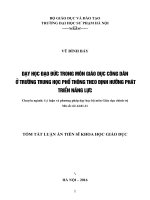 Dạy học đạo đức trong môn Giáo dục công dân ở trường trung học phổ thông theo định hướng phát triển năng lực
