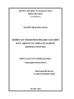 Khoá luận tốt nghiệp nghiên cứu thành phần hóa học cặn chiết etyl axetat của thân cây na rừng (kadsura coccinea) 