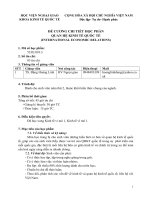 Đề cương chi tiết môn học quan hệ kinh tế quốc tế (Học viện Ngoại giao Việt Nam)