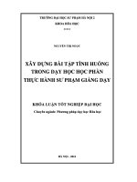 Khoá luận tốt nghiệp xây dựng bài tập tình huống trong học phần thực hành sư phạm giảng dạy 
