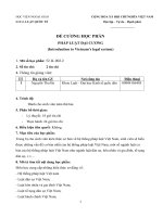 Đề cương chi tiết môn học Pháp luật đại cương (Học viện Ngoại giao Việt Nam)