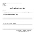Phiếu nhận xét thực tập (Học viện Ngoại giao Việt Nam)