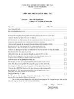 Đơn xin miễn giảm học phí (Học viện Ngoại giao Việt Nam)