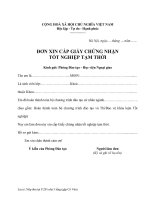 Đơn xin cấp giấy chứng nhận tốt nghiệp tạm thời (Học viện Ngoại giao Việt Nam)