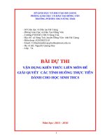 bài dự thi TÍCH hợp KIẾN THỨC LIÊN môn học sinh THCS