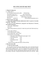 Đề cương chi tiết môn học Quản lý hành chính nhà nước và quản lý ngành GD ĐT (Đại học thể dục thể thao Đà Nẵng)