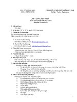 Đề cương chi tiết môn học Ngữ pháp tiếng anh I (Học viện Ngoại giao Việt Nam)