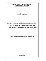 Khoá luận tốt nghiệp dạy học bài tập toán học của dạng toán chuyển động đều ở trường tiểu học theo hướng tiếp cận năng lực học sinh 