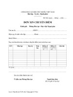 Đơn xin chuyển điểm (Học viện Ngoại giao Việt Nam)