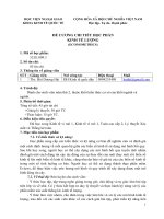 Đề cương chi tiết môn học Kinh tế lượng (Học viện Ngoại giao Việt Nam)