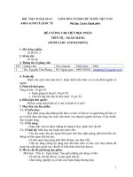 Đề cương chi tiết môn học Tiền tệ ngân hàng (Học viện Ngoại giao Việt Nam)