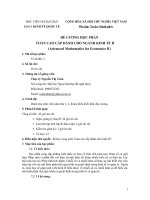 Đề cương chi tiết môn học Toán cao cấp dành cho các nhà kinh tế II (Học viện Ngoại giao Việt Nam)