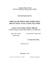 Thiết kế hệ thống điều khiển phát điện sử dụng năng lượng mặt trời 