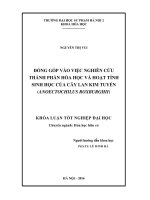 Đóng góp vào việc nghiên cứu thành phần hóa học và hoạt tính sinh học của cây lan kim tuyến (anoectochilus roxburghii) 