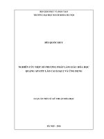 Luận án tiến sĩ Nghiên cứu một số phương pháp làm giàu hóa học quặng apatit Lào Cai loại 2 và ứng dụng