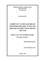 Nghiên cứu và phân lập một số thành phần hóa học từ quả táo mèo (docynia indica (wall )decne)việt nam 