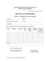 Đơn đề nghị xác minh điểm (Học viện Ngoại giao Việt Nam)