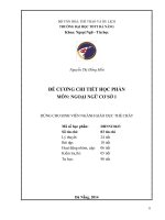 Đề cương chi tiết học phần Anh văn 1 (Đại học thể dục thể thao Đà Nẵng)