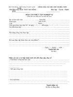 Mẫu báo cáo thực tập nghiệp vu (Đại học thể dục thể thao Đà Nẵng)