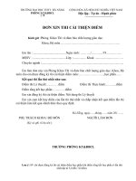 Đơn xin cải thiện điểm học phần (Đại học thể dục thể thao Đà Nẵng)