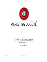 Bài giảng Marketing quốc tế  Chương 1: Khái quát về Marketing quốc tế