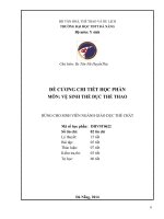 Đề cương chi tiết học phần Vệ sinh thể dục thể thao (Đại học thể dục thể thao Đà Nẵng)