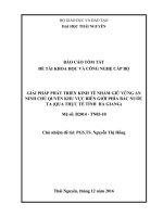 Giải pháp phát triển kinh tế nhằm giữ vững an ninh chủ quyền khu vực biên giới phía Bắc nước ta  (qua thực tế tỉnh  Hà Giang) (tt)