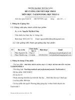 Đề cương chi tiết học phần Taekwondo chuyên sâu 4 (Đại học thể dục thể thao Đà Nẵng)