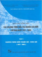 Báo Cáo Tổng Kết Các Chương Trình Điều Tra Nghiên Cứu Biển Cấp Nhà Nước 1977-2000 (Biển Thuận Hải – Minh Hải)