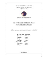 Đề cương chi tiết học phần Giải phẫu người (Đại học thể dục thể thao Đà Nẵng)