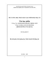 Bài giảng môn Kinh doanh Bất động sản