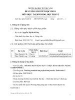 Đề cương chi tiết học phần Taekwondo chuyên sâu 2 (Đại học thể dục thể thao Đà Nẵng)