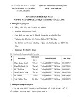 Đề cương chi tiết học phần Phương pháp giảng dạy và thực hành Cầu lông (Đại học thể dục thể thao Đà Nẵng)