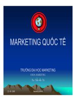 Bài giảng Marketing quốc tế  Chương 10: Tổ chức Marketing quốc tế của một doanh nghiệp