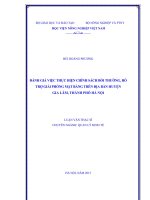 ðánh giá việc thực hiện chính sách bồi thường, hỗ trợ giải phóng mặt bằng trên ðịa bàn huyện gia lâm, thành phố hà nội 