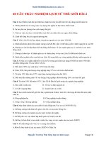 40 câu TRẮC NGHIỆM LỊCH sử THẾ GIỚI bài 2