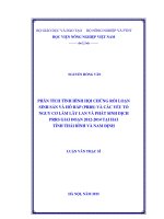 phân tích tình hình hội chứng rối loạn sinh sản và hô hấp (prrs) và các yếu tố nguy cơ làm lây lan và phát sinh dịch prrs giai đoạn 2012 2014 tại hai tỉnh thái bình và nam định 