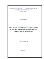 đánh giá việc thực hiện các quyền của người sử dụng đất trên địa bàn huyện hương khê, tỉnh hà tĩnh giai đoạn 2009 2014 