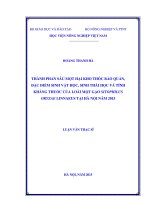 thành phần sâu mọt hại kho thóc bảo quản, đặc điểm sinh vật học, sinh thái học và tính kháng thuốc của loài mọt gạo sitophilus oryzae linnaeus tại hà nội năm 2015 