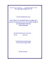 thực trạng và giải pháp nâng cao hiệu quả quản lý sử dụng đất của các tổ chức kinh tế tại thành phố vĩnh yên, tỉnh vĩnh phúc 