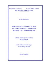 đánh giá và đề xuất quản lý sử dụng đất bãi rác thải hợp lý trên địa bàn huyện gia lâm – thành phố hà nội 