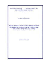 đánh giá công tác chi trả bồi thường, hỗ trợ giải phóng mặt bằng một số dự án công cộng trên địa bàn huyện hoài đức, hà nội 