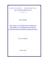 thực trạng và giải pháp nâng cao hiệu quả hoạt động của văn phòng đăng ký quyền sử dụng đất huyện hoành bồ, tỉnh quảng ninh 