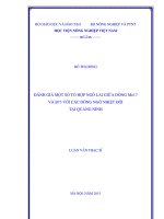 đánh giá một số tổ hợp ngô lai giữa dòng mo17 và b73 với các dòng ngô nhiệt đới tại quảng ninh 