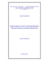 Đánh giá hiệu quả công tác đồn điền đổi thửa trên địa bàn huyện cảm khê tỉnh phú thọ 