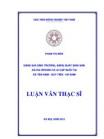 đánh giá sinh trưởng, năng suất sinh sản gà isa brown và ai cập nuôi tại xã yên nam   duy tiên   hà nam 