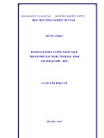 Đánh giá chất lượng nước mặt thành phố bắc nonh tinh bắc ninh giai đoạn 2010 2015 